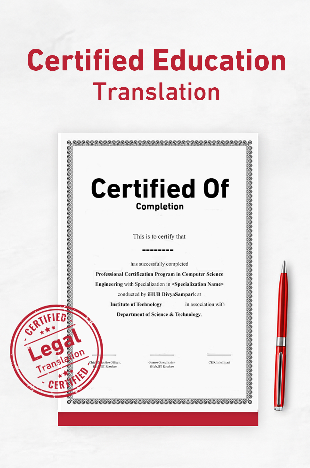 Education certificate translation