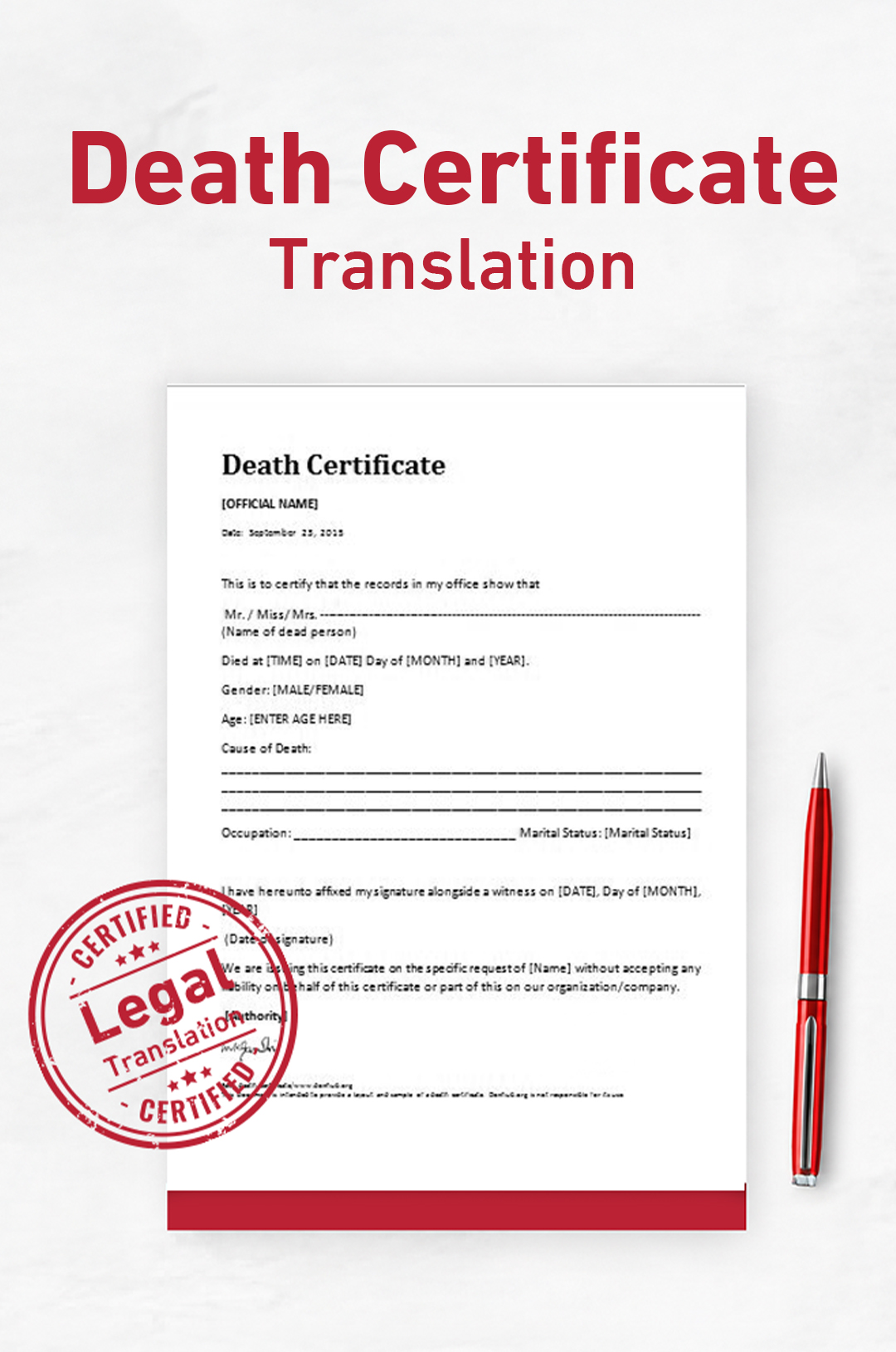 Death Certificate Translation