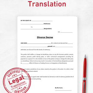 Divorce Certificate translation