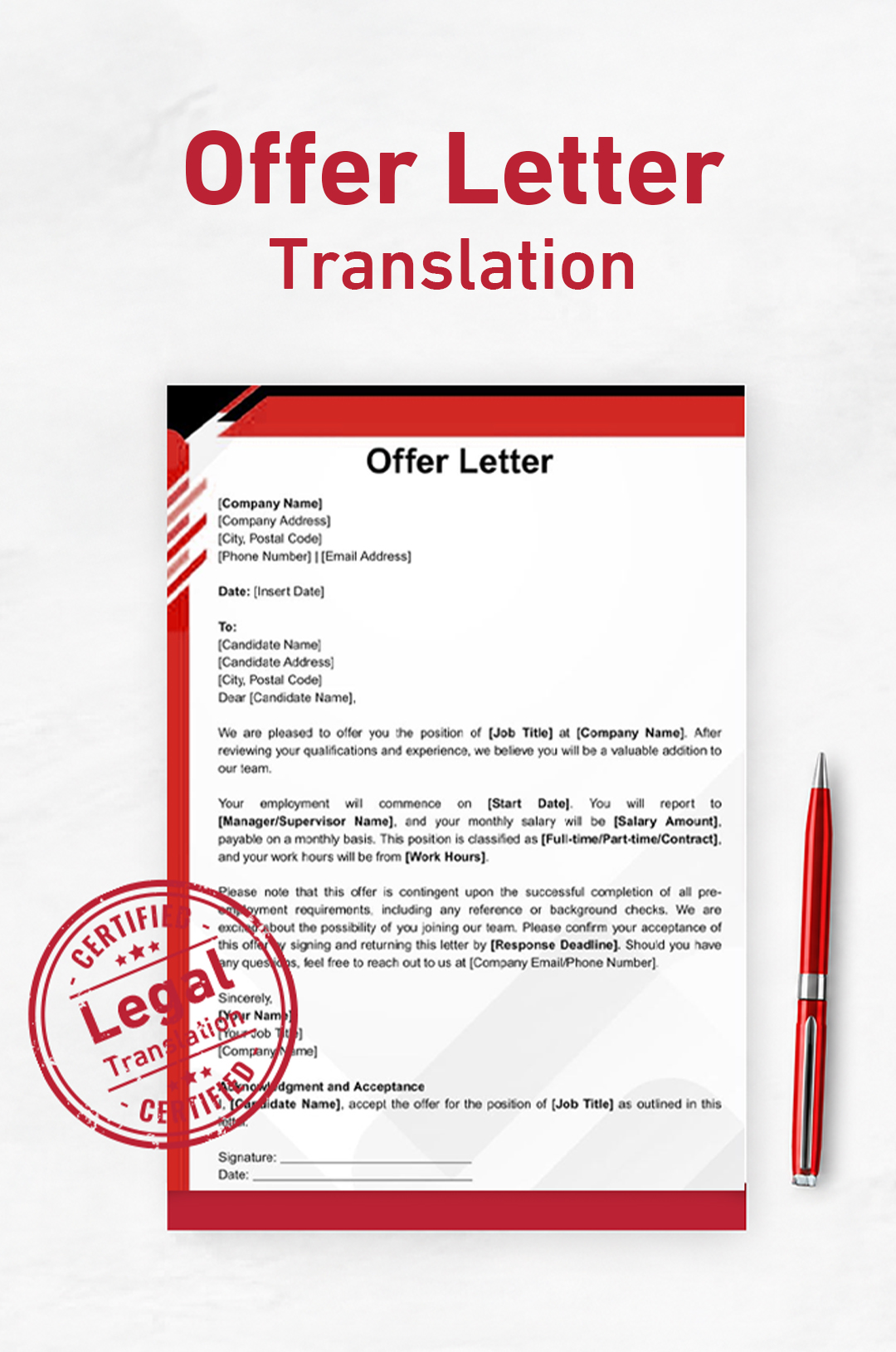 Offer Letter translation