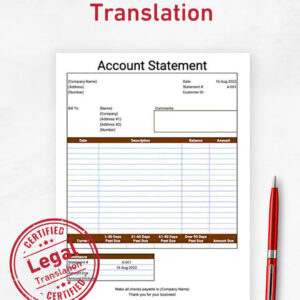 Statement of Account translation