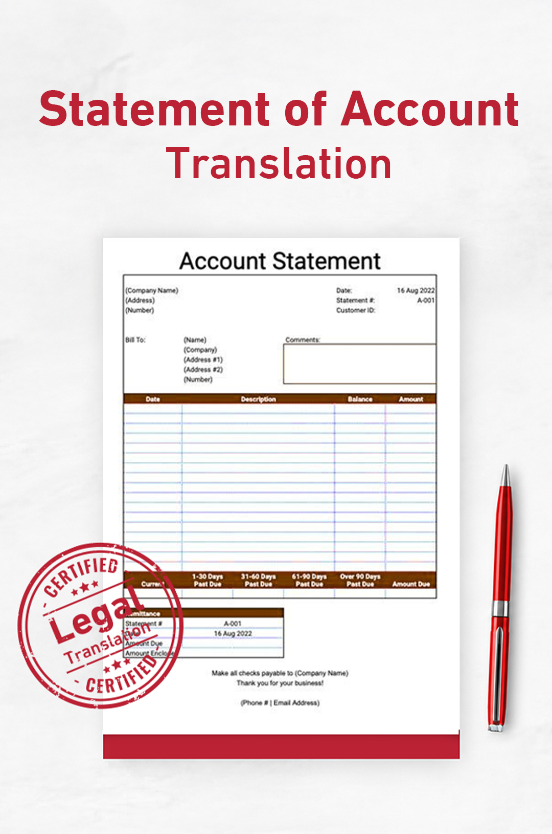 Statement of Account translation